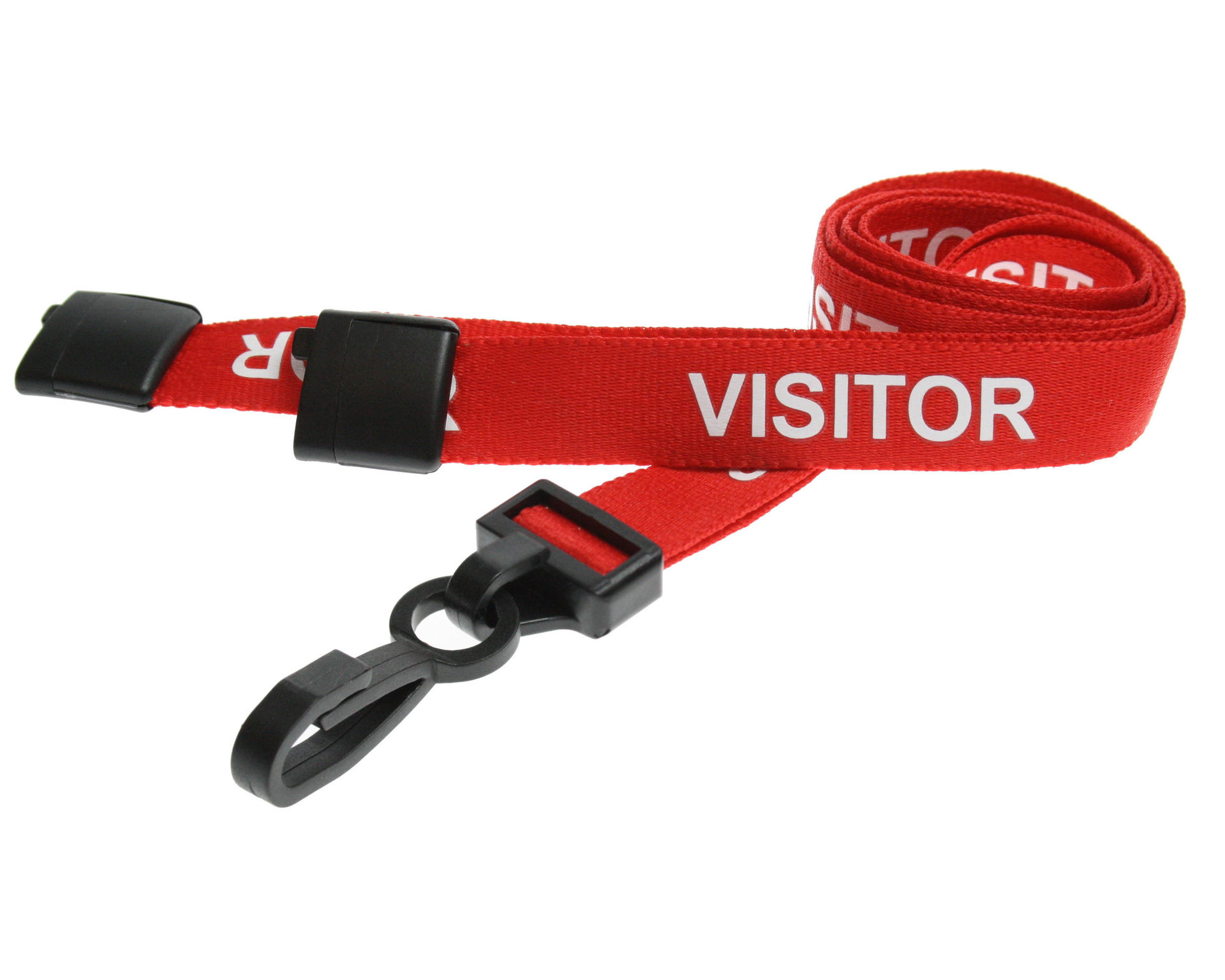 Billede af Visitor rød lanyard / Halssnor / Keyhanger / Nøglesnor / Halsrem 15 mm med plast krog. 60270604